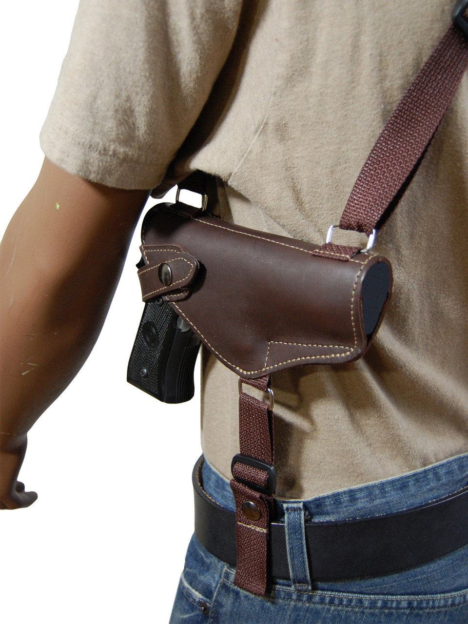 Leather Horizontal Shoulder Holster for Full Size 9mm 40 45