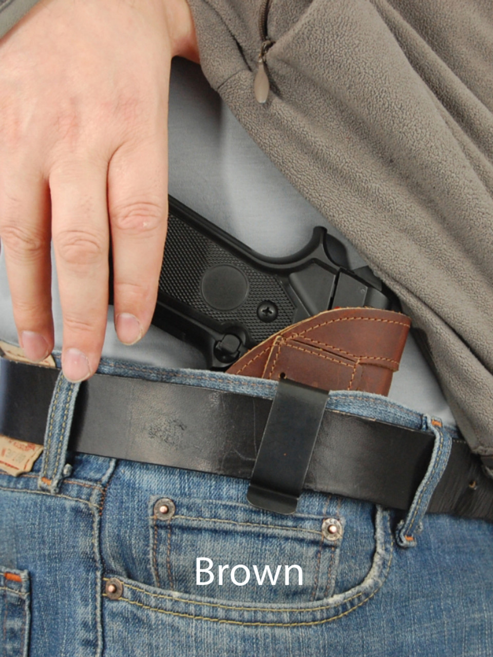 brown leather IWB holster