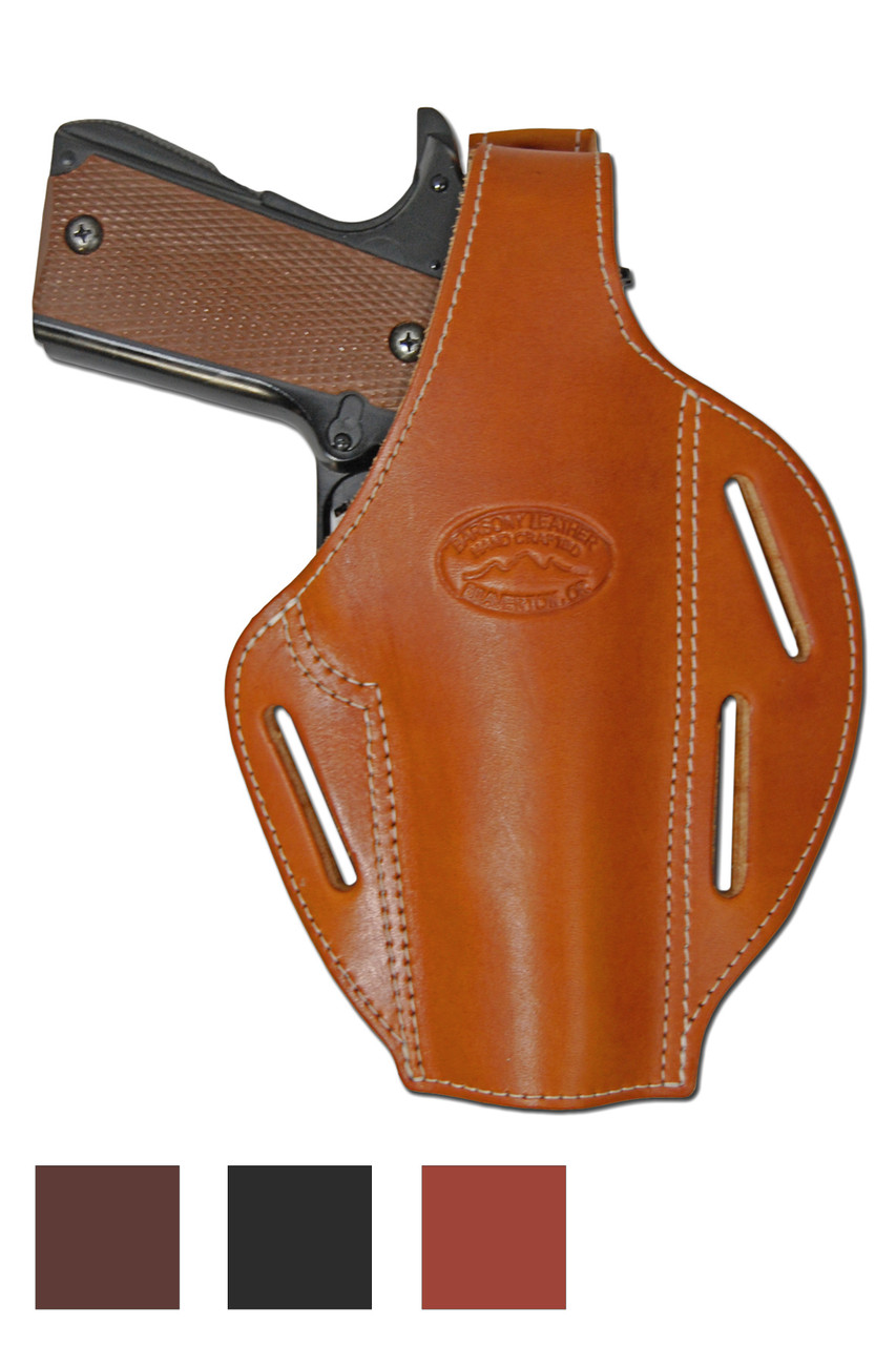 Leather Pancake Holster for Full Size 9mm 40 45 Pistols Barsony Holsters