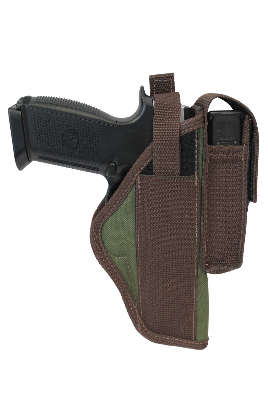 woodland green OWB holster with magazine pouch