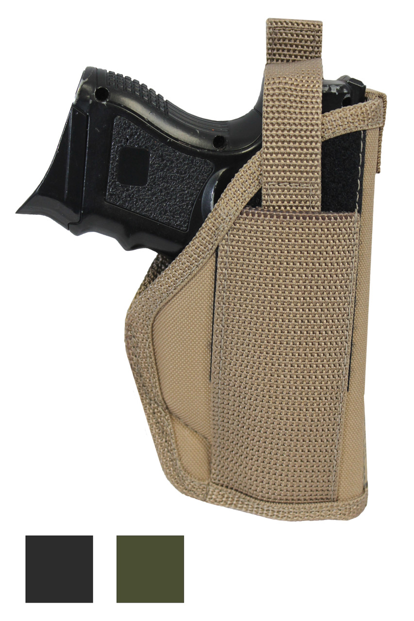 Belt Holster for Compact Sub-Compact 9mm .40 .45 Pistols - available in black, desert sand or woodland green