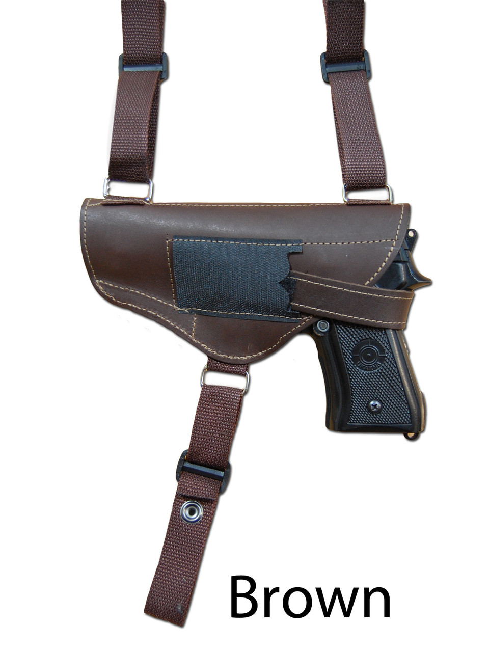 Leather 2 Gun Shoulder Holster for 9mm 40 45 Pistols - Barsony