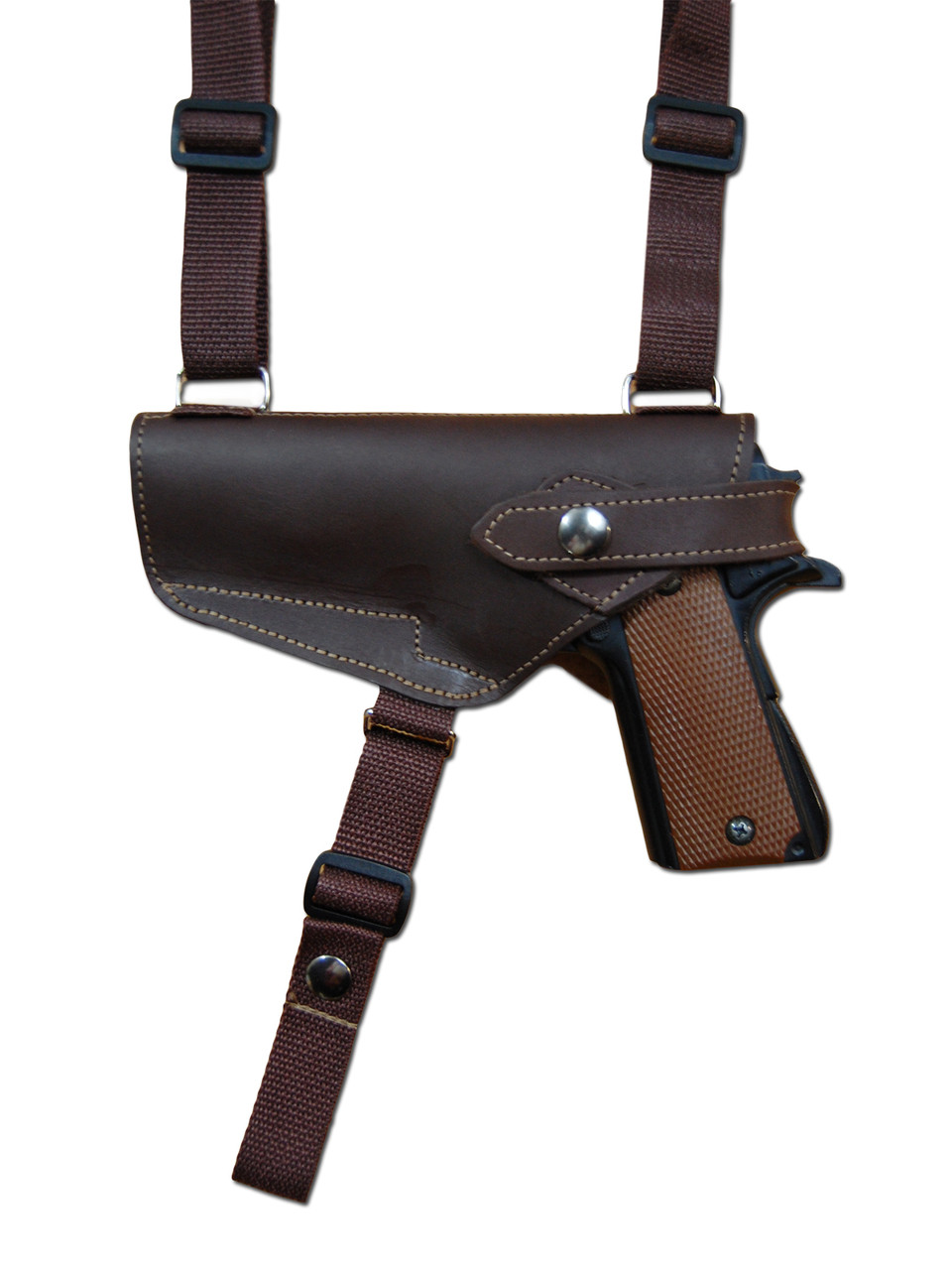 Leather 2 Gun Shoulder Holster for 9mm 40 45 Pistols - Barsony