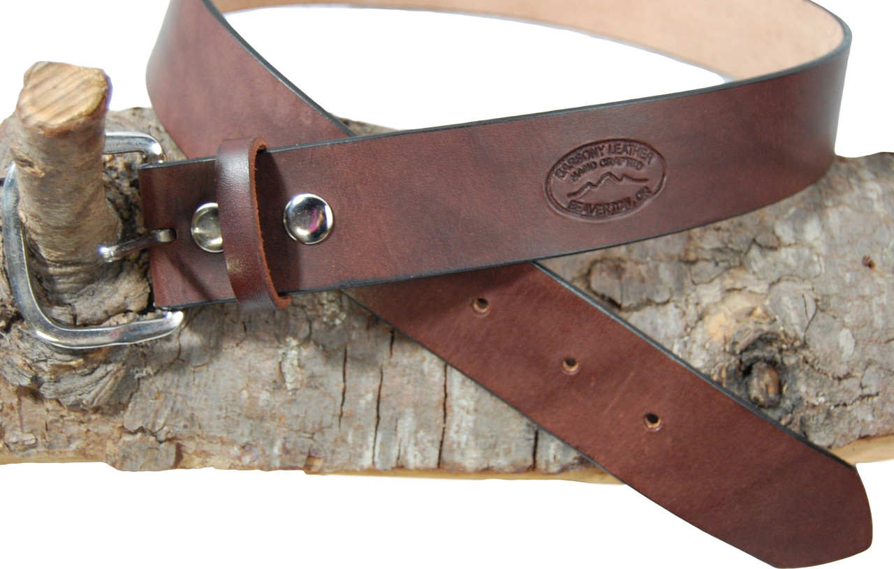 brown leather belt