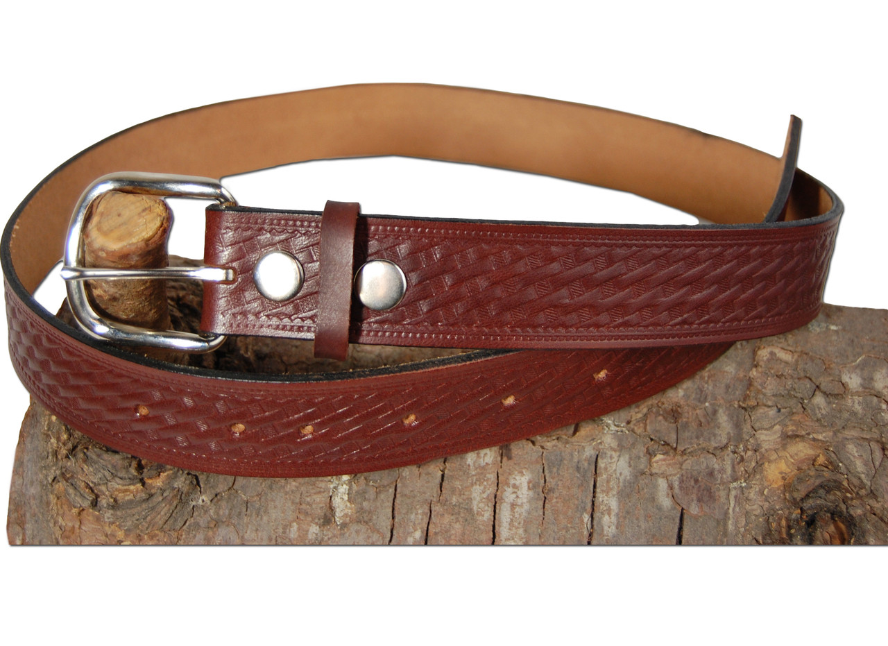 burgundy leather belt