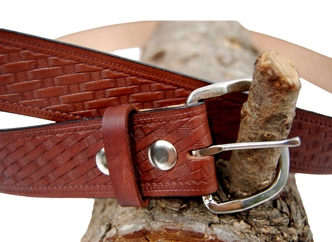 burgundy leather belt