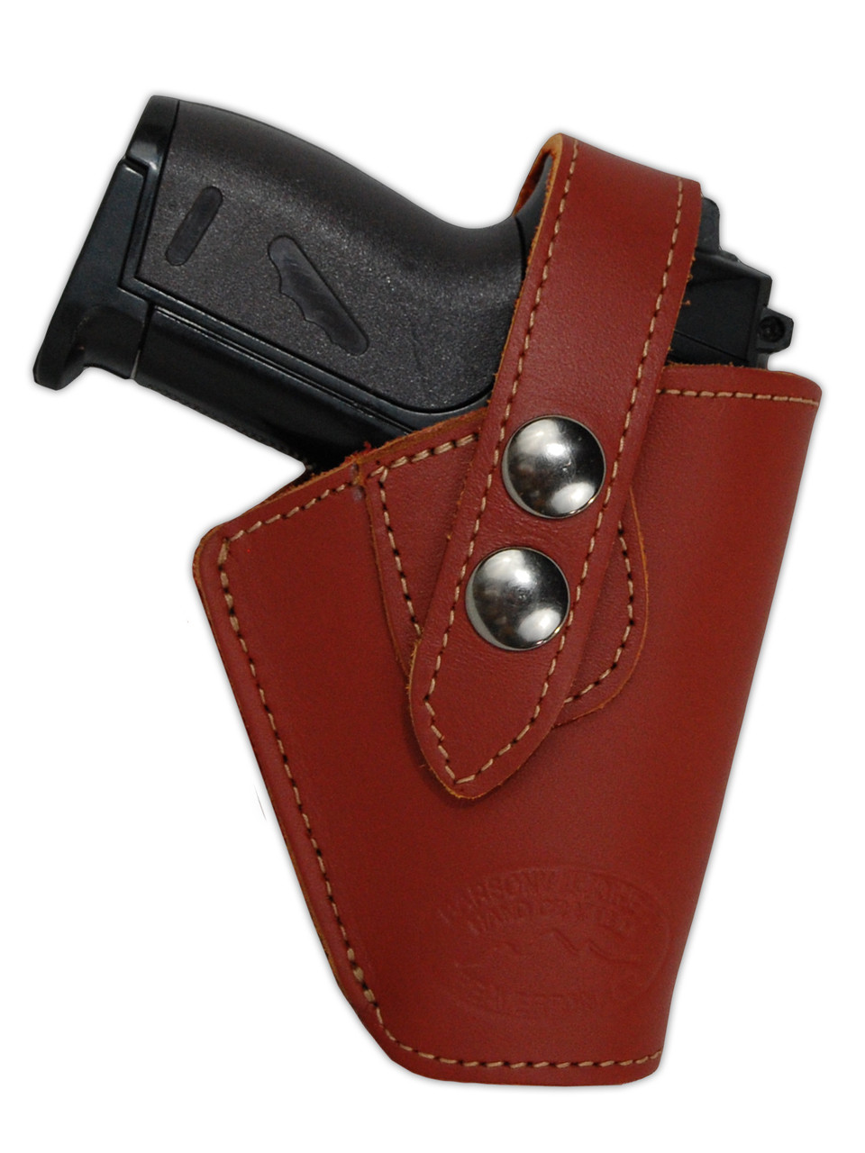 Burgundy Leather Belt Holster for Mini .22 .25 .32 .380 Pistols with LASER