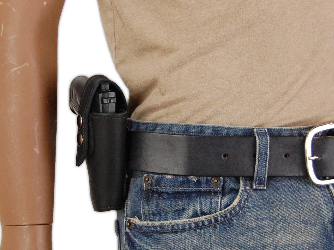 black leather holster