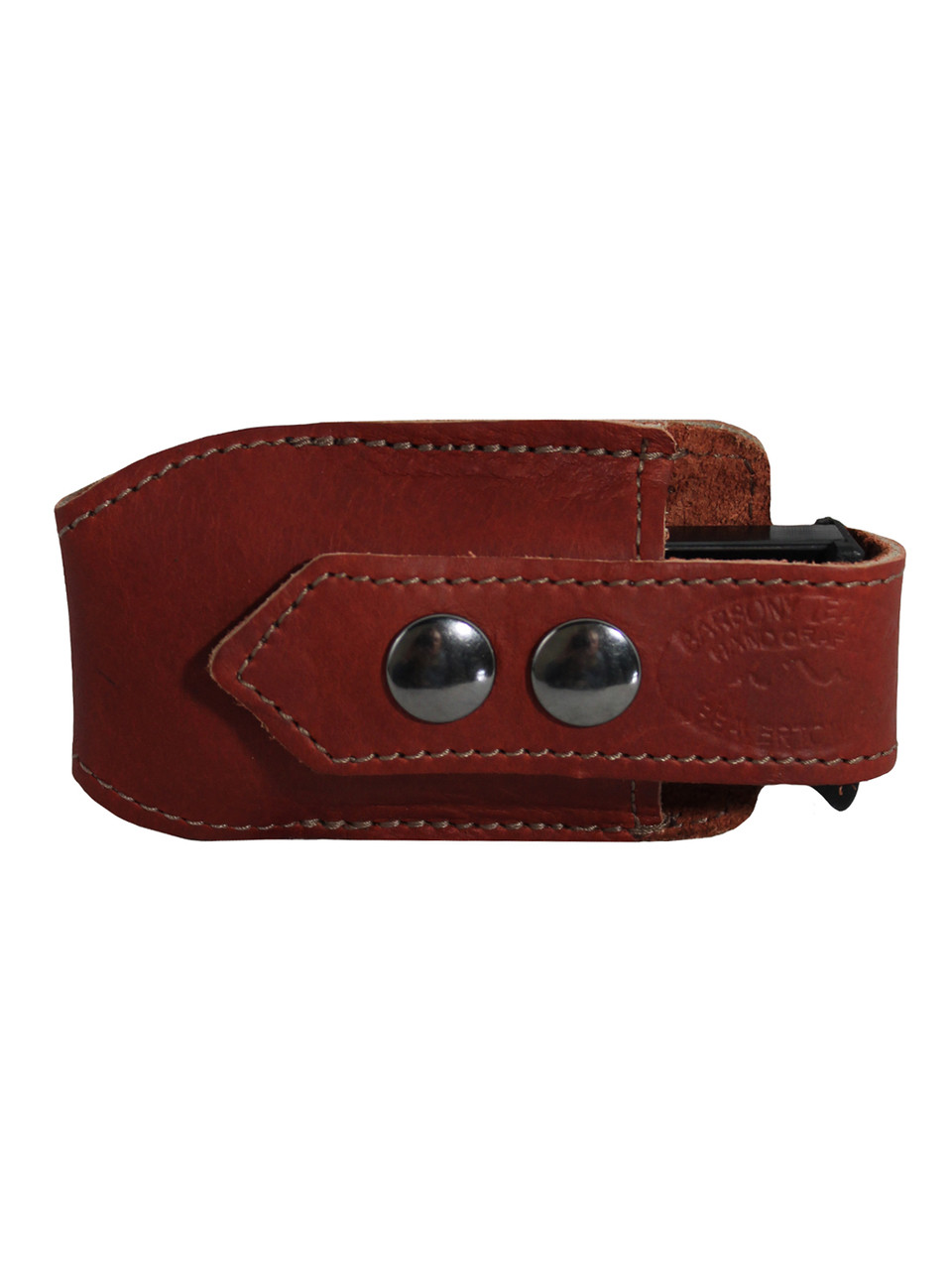 Burgundy Leather Horizontal Single Magazine Pouch