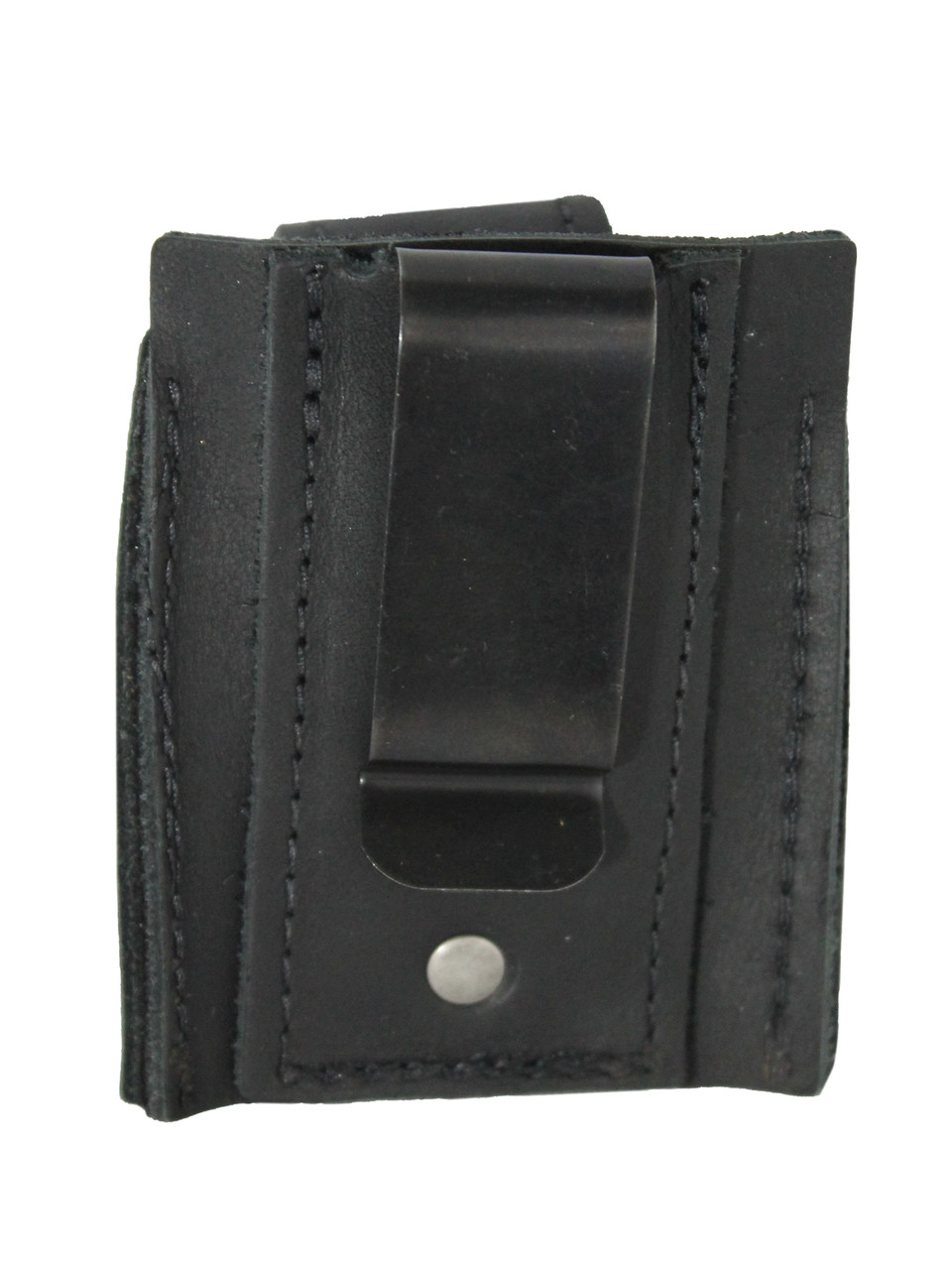 Revolver Black Leather Single Belt Clip Speed Loader Pouch for .22