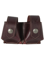 Burgundy Leather Double Speed Loader Pouch .22 .38 .357 Revolvers