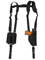 Vertical Shoulder Holster with Double Magazine Pouch for Compact 9mm 40 45 Pistols