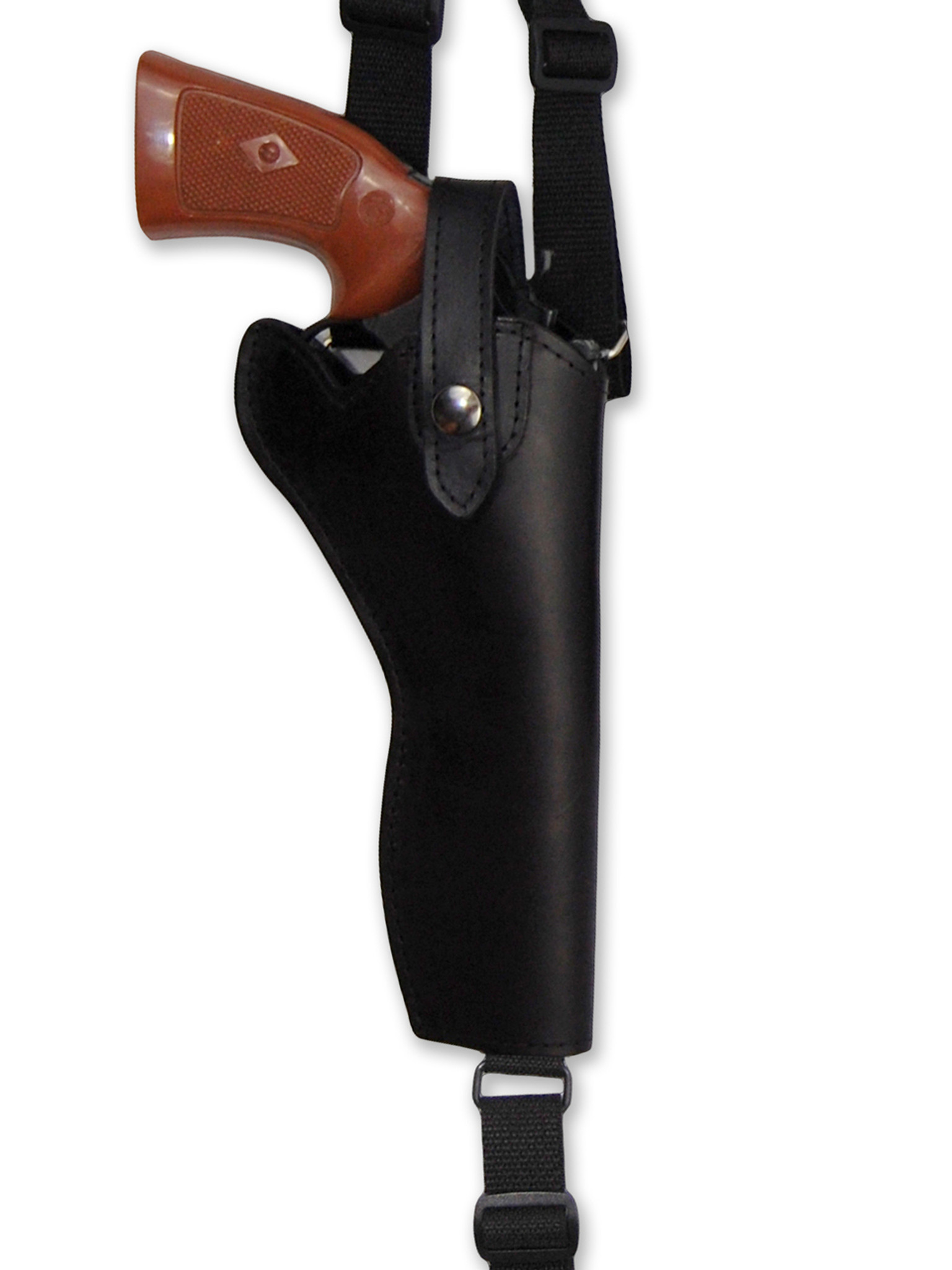 New Black Leather Vertical Shoulder Holster w/ Speed-loader Pouch for 6