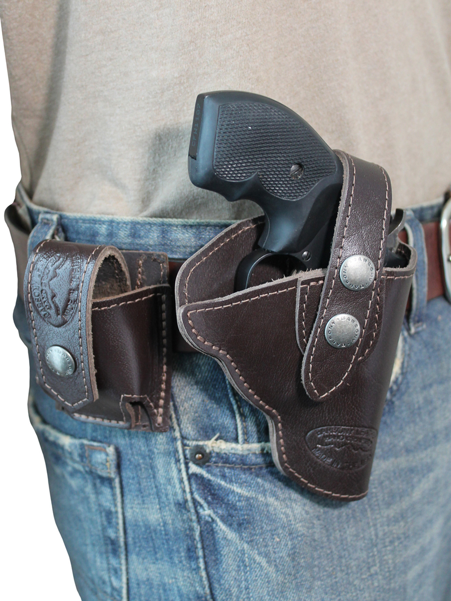 Barsony OWB Belt Clip Holster with Magazine Pouch for BROWNING HIGH-POWER  right - Buy with Prime