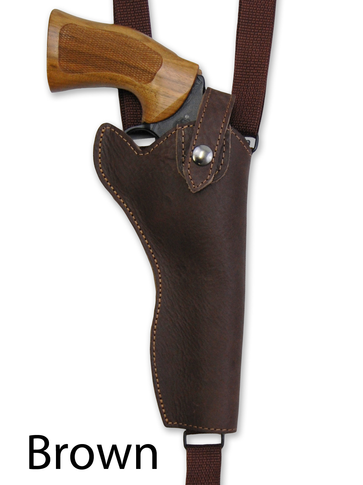 Leather Vertical Shoulder Holster for 6" Revolvers Barsony Holsters