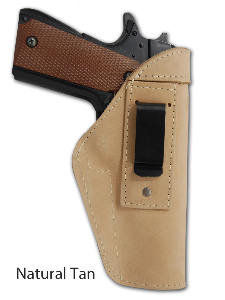 Brown Leather Inside the Waistband Holster for Full Size 9mm 40 45