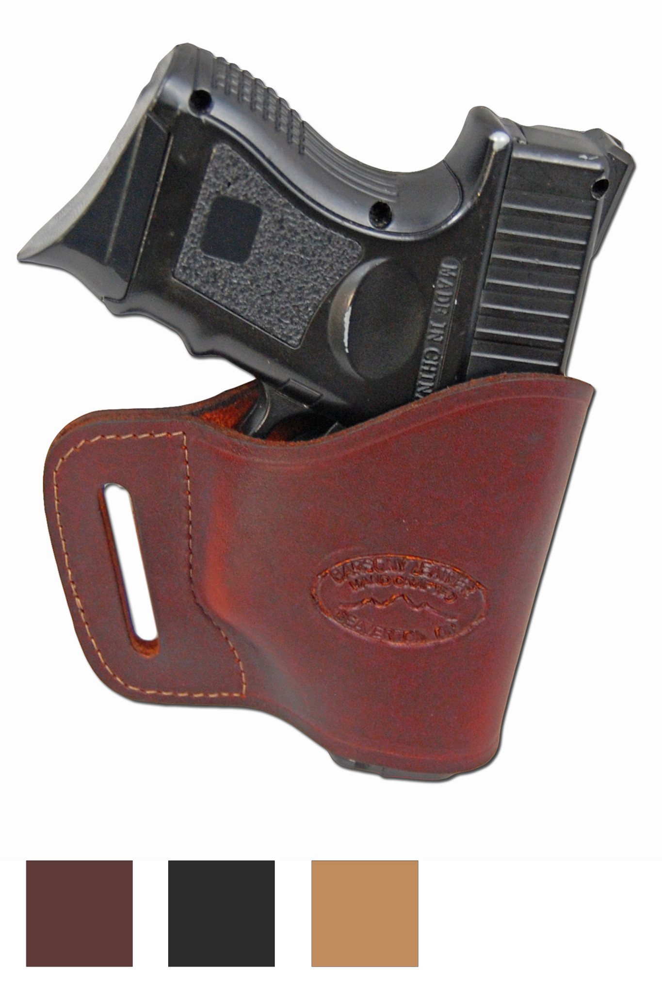 New Barsony Burgundy Leather Pancake Gun Holster for S&W M&P Compact 9mm 40 45 