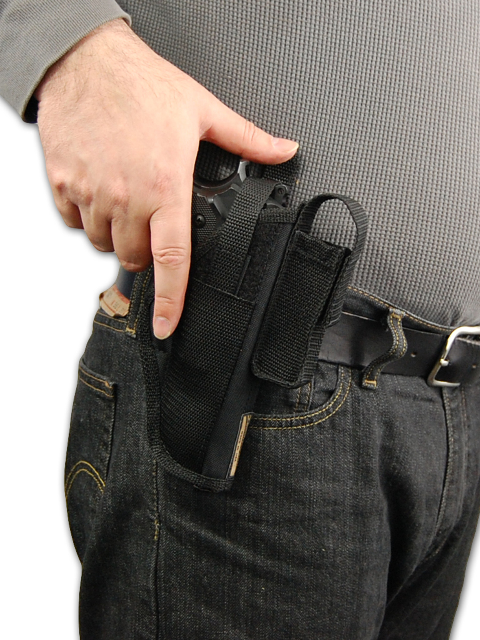 Barsony OWB Gun Holster w// Magazine Pouch for CZ EAA Full Size 9mm 40 45