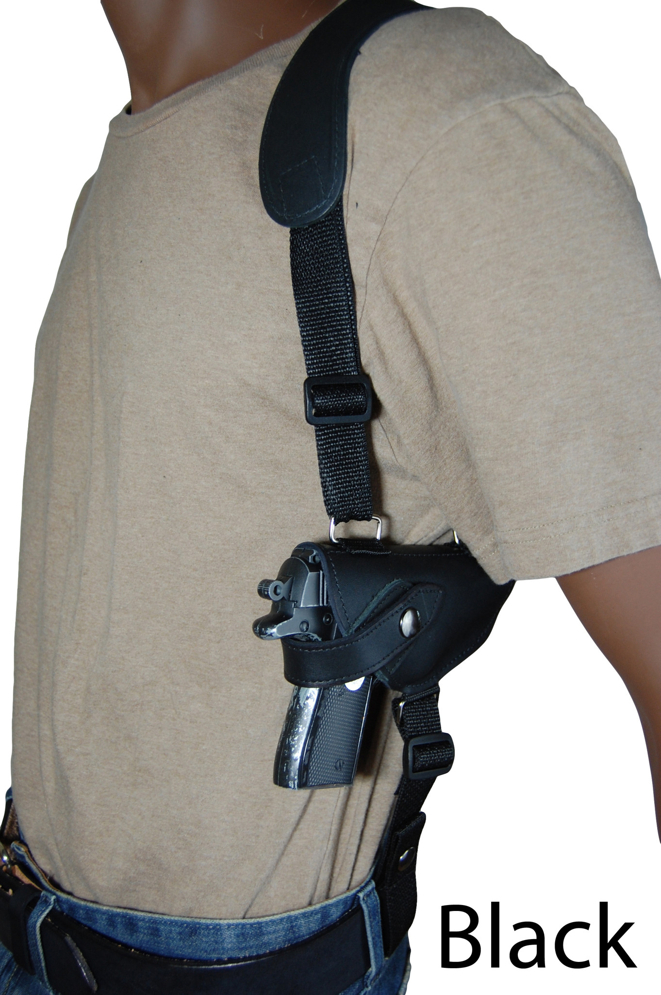 Barsony Leather Shoulder Holster For Small Pistols - Adjustable & Made In USA