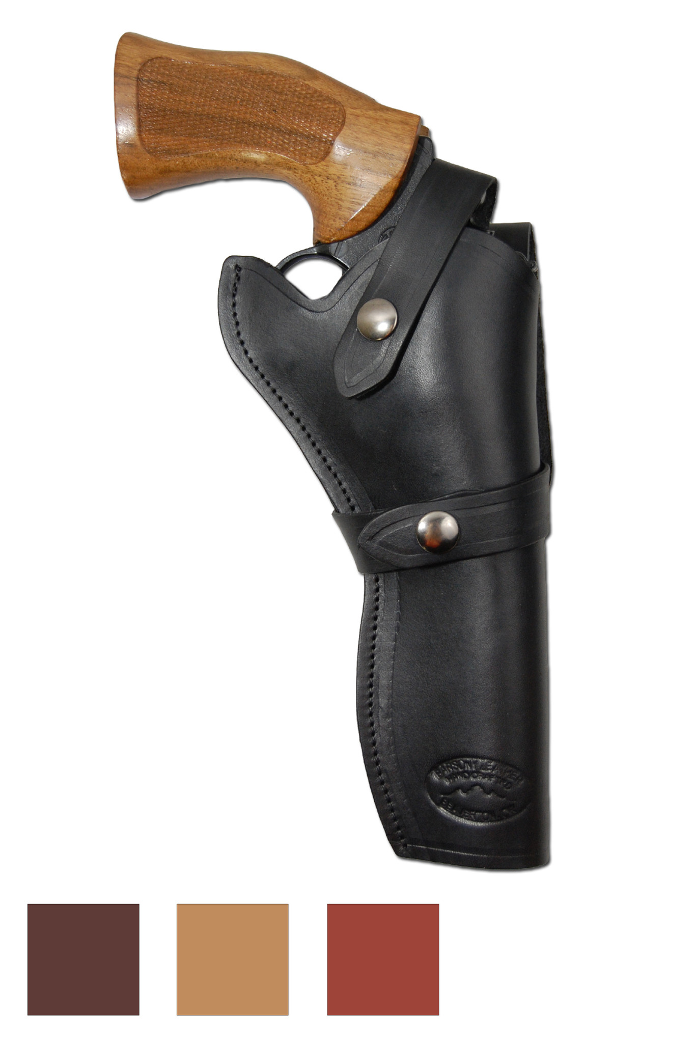 Western Leather Holster Gun Belt 22 Black Hand Made Cowboy Revolver Pistol .22