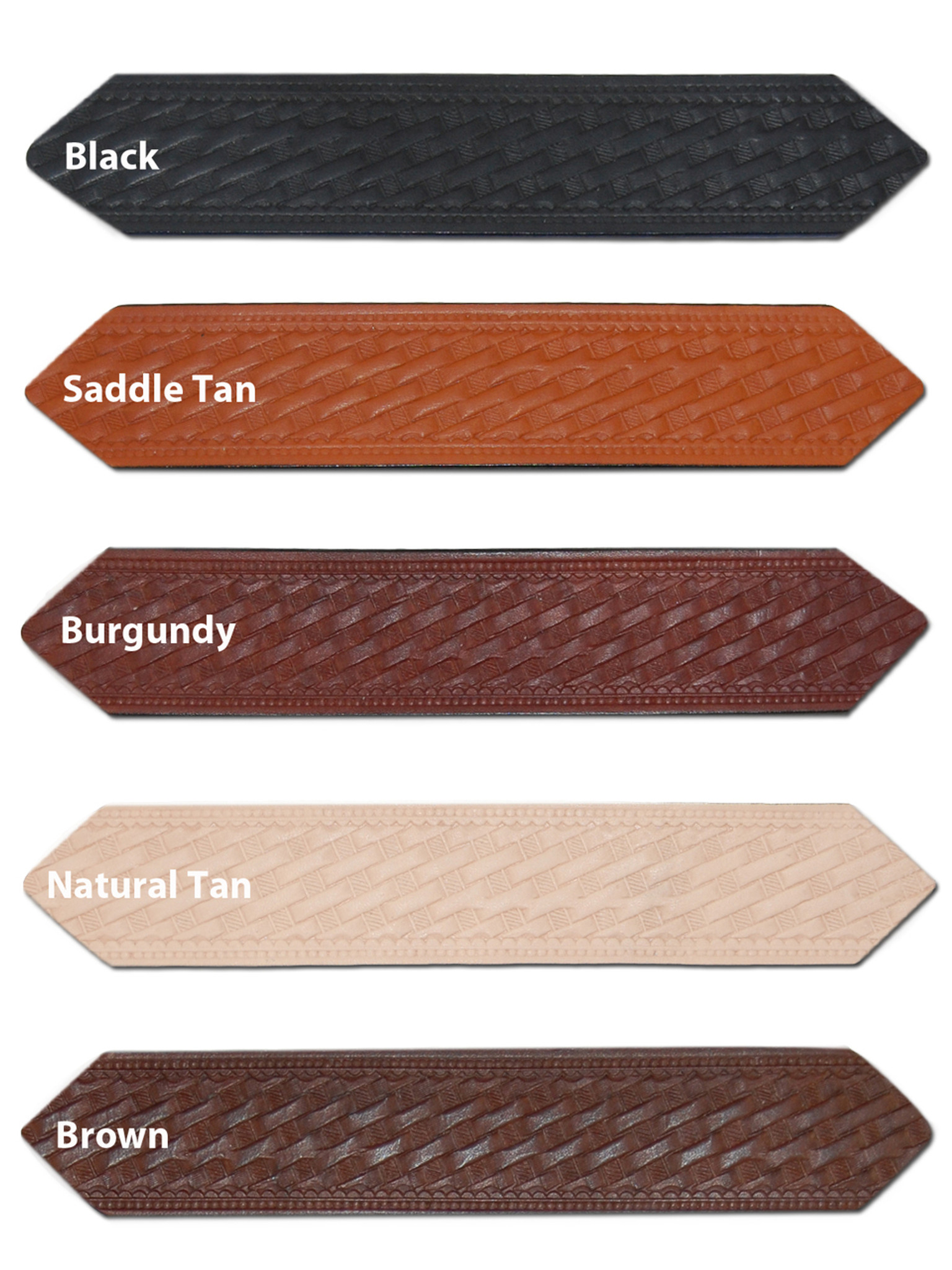 1 1/2" Basketweave Leather Gun Belts for Sizes 28" 38" Barsony