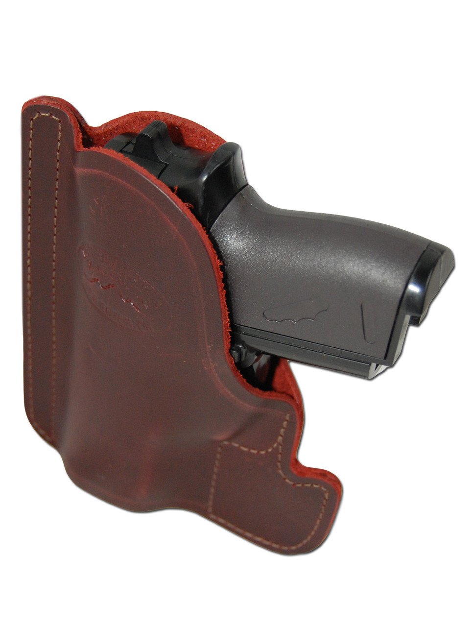 Ambidextrous Burgundy Leather Pocket Holster for Mini .22 .25 .380 .32