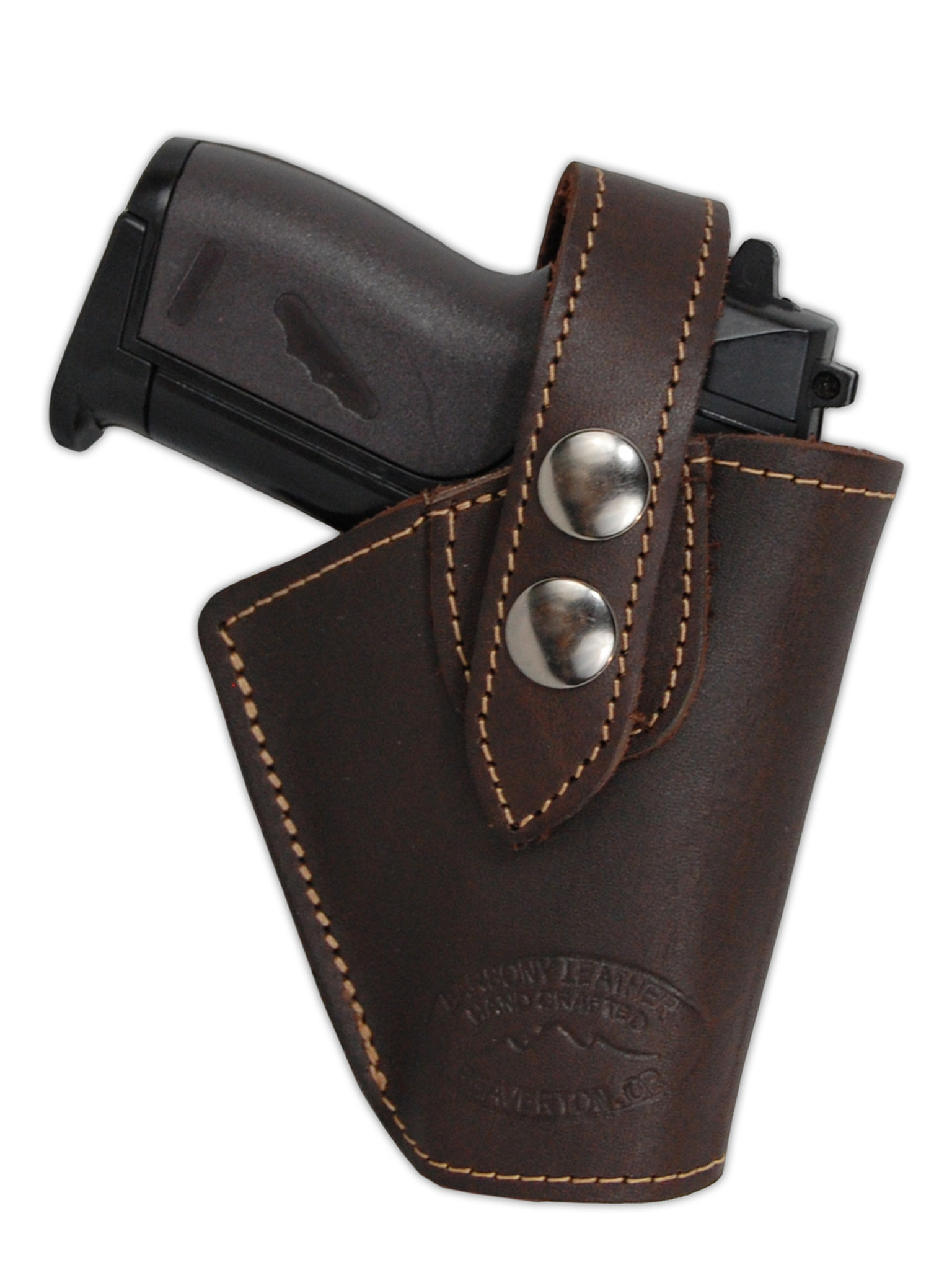 Brown Leather Belt Holster for Mini .22 .25 .32 .380 Pistols with LASER