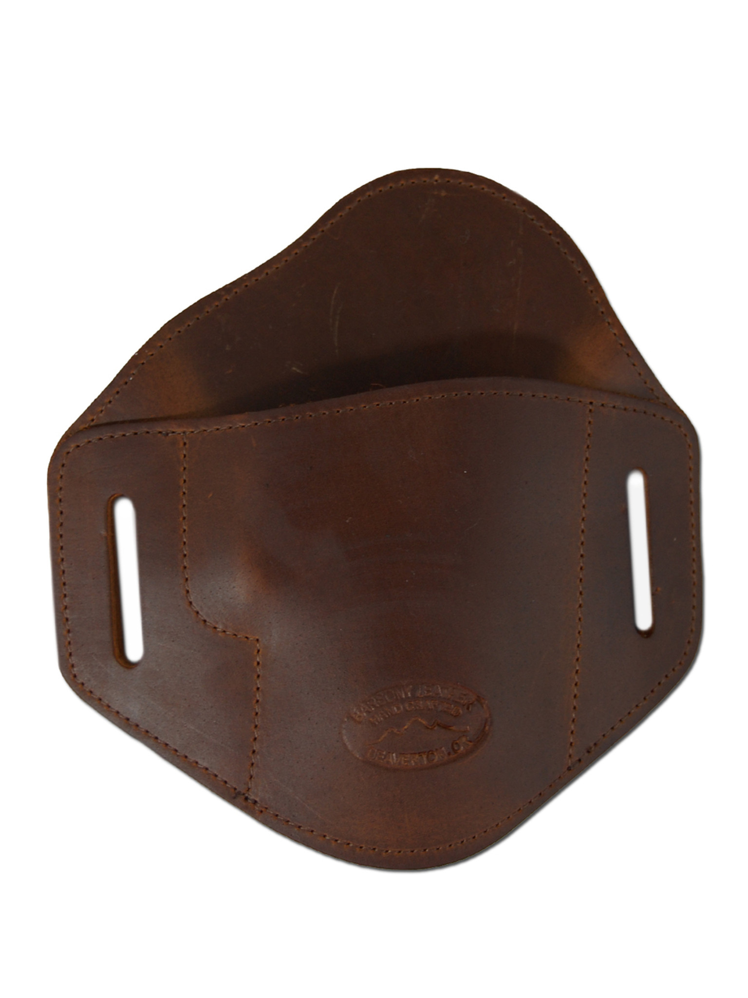 Brown Leather Pancake Belt Slide Holster for .380 Ultra Compact