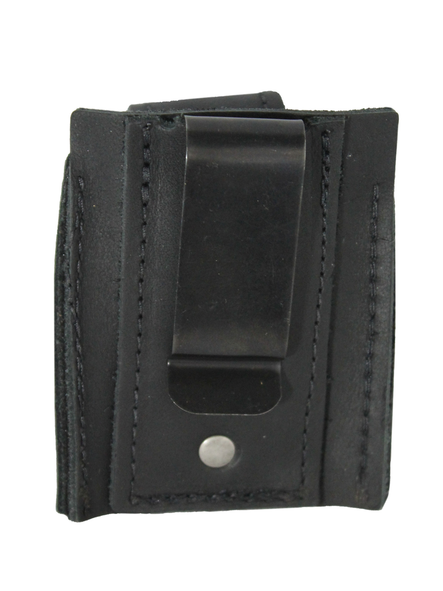 Revolver Black Leather Single Belt Clip Speed Loader Pouch for .22 .38