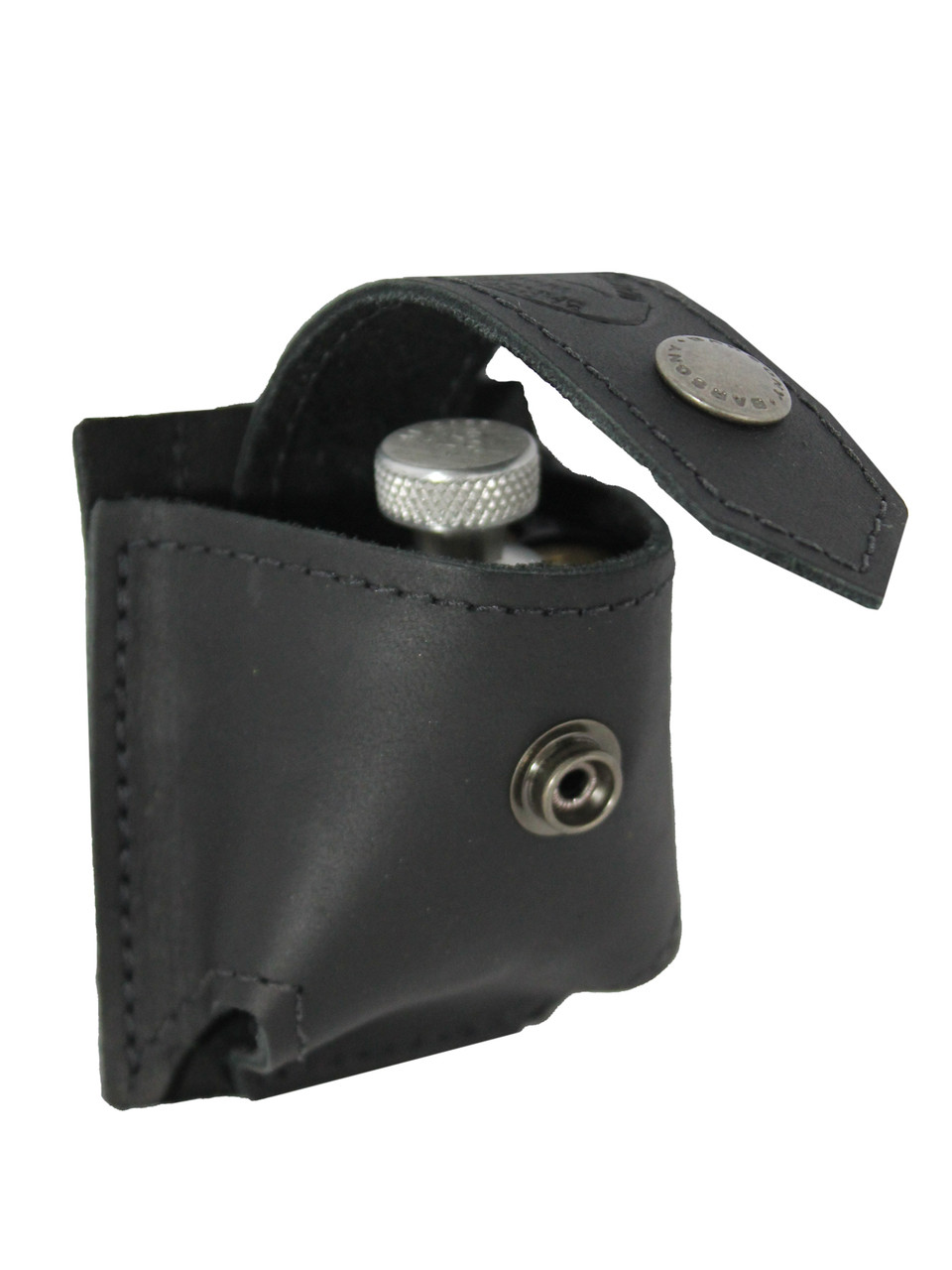 Revolver Black Leather Single Belt Clip Speed Loader Pouch for .22 .38