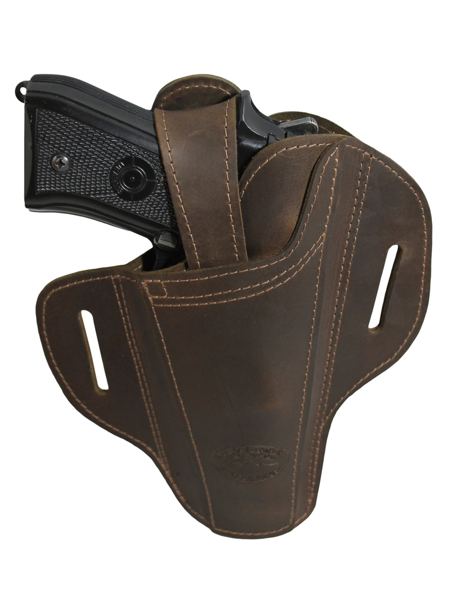 New Ambidextrous Brown Leather Pancake Holster for Full Size 9mm 40 45  Pistols (#33BR)