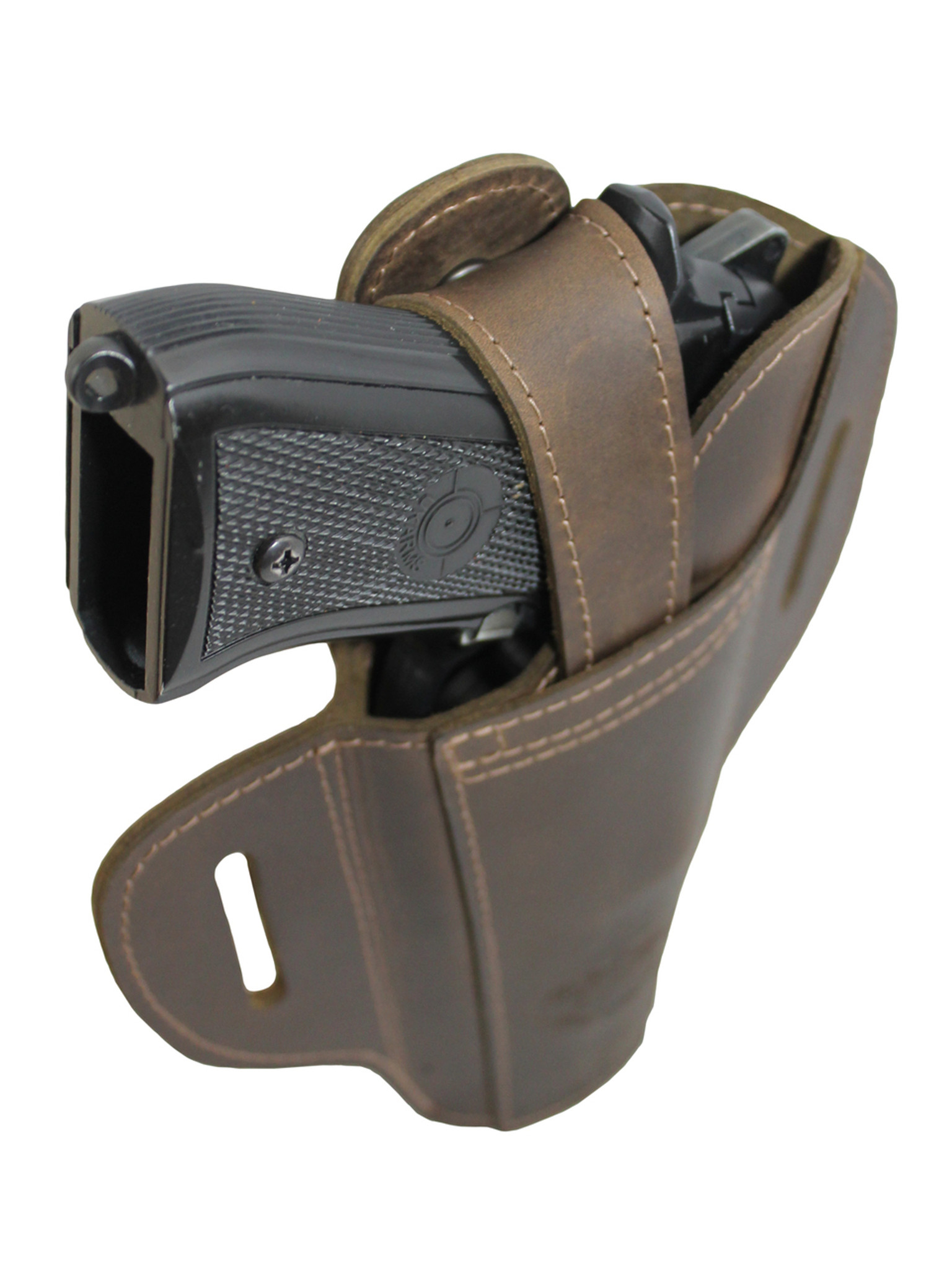 New Ambidextrous Brown Leather Pancake Holster for Full Size 9mm 40 45  Pistols (#33BR)