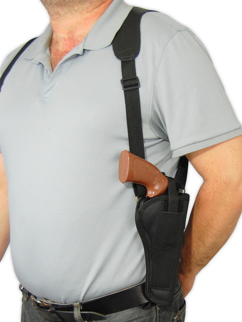 Leather Horizontal Shoulder Holster for 4 Revolvers - Barsony Holsters