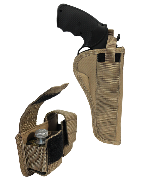 desert sand OWB holster + speed-loader pouch combo
