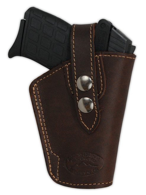 Brown Leather Belt Clip Holster for Kimber Micro 9mm right