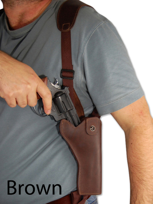 brown leather shoulder holster