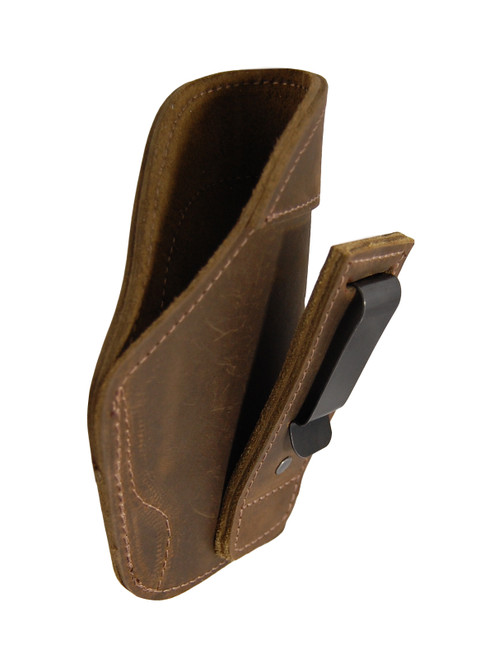 Brown Leather Tuckable IWB Holster compatible with GLOCK 43 right