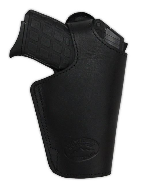 Black leather thumb-break holster