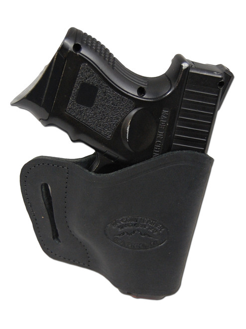 Barsony Black Leather Single Magazine Pouch – Fits Walther & Steyr Compact (9mm/40/45)