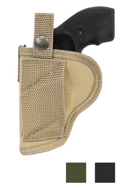 Cross Draw Holster for 2" Snub Nose Revolvers - available in black, desert sand and woodland green