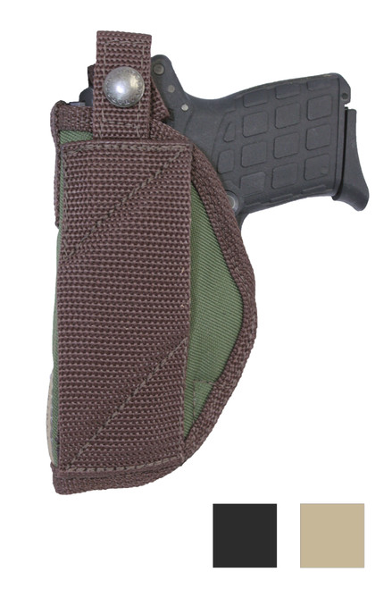 Cross Draw Holster for 380, Ultra Compact 9mm 40 45 Pistols - available in black, desert sand or woodland green
