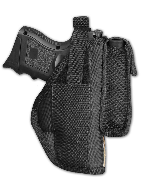 Belt Holster with Magazine Pouch for Compact Sub-Compact 9mm 40 45 Pistols with LASER
