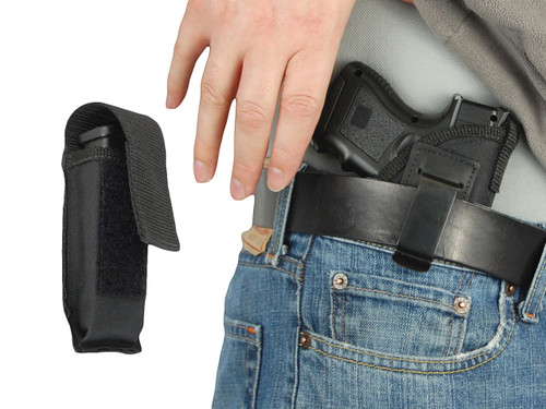 Barsony Black Leather Tuckable IWB Holster For Compact 9mm, 40, 45 Pistols - Model TU68-22BL