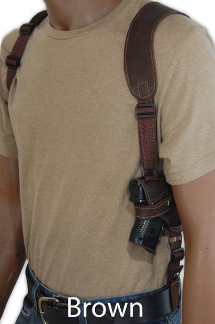 brown leather shoulder holster