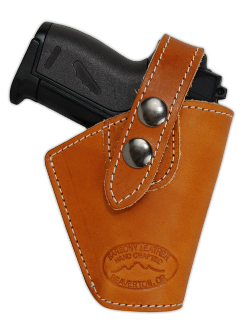 Saddle Tan Leather Belt Holster for Mini .22 .25 .32 .380 Pistols with LASER