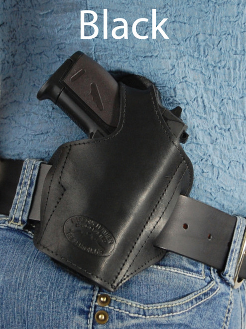 black leather pancake holster