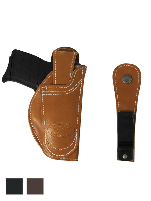 Leather 360Carry 12 Option OWB IWB Cross Draw Holster for 380 Ultra Compact 9mm 40 45 Pistols 
