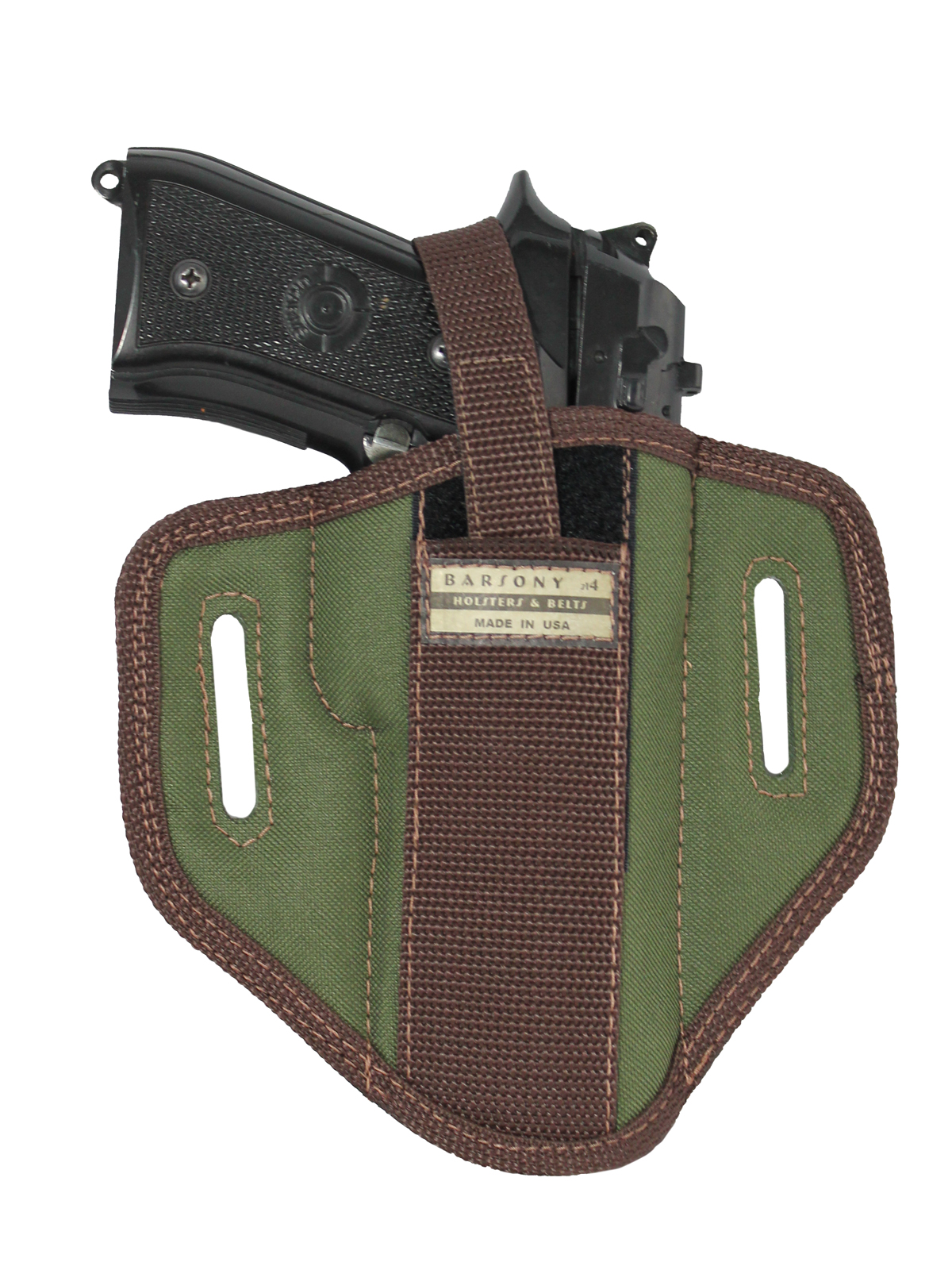 Woodland Green 6 Position Ambidextrous Pancake Holster for Full Size 9mm 40 45 Pistols Barsony