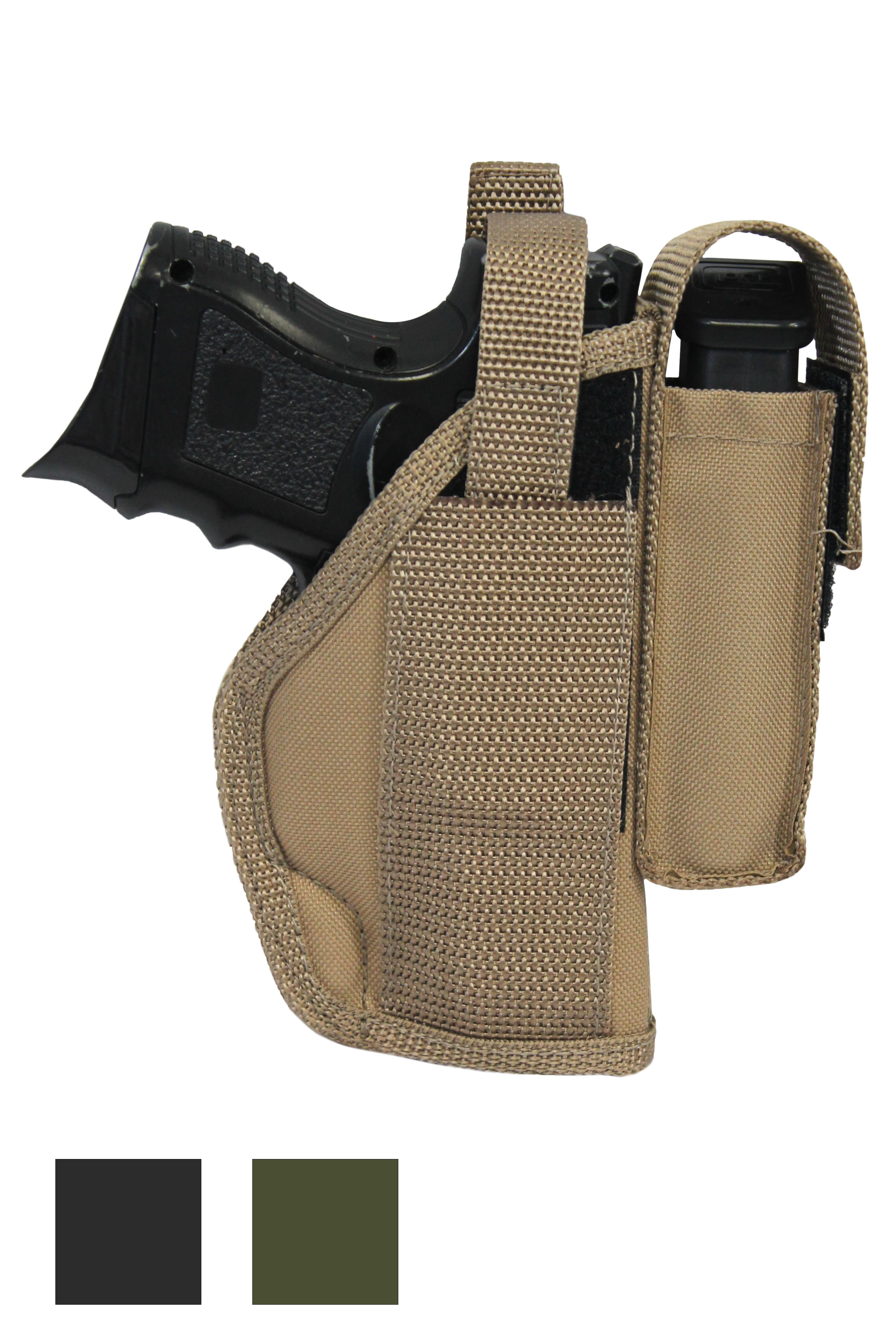 Belt Holster with Magazine Pouch for Compact 9mm 40 45 Pistols