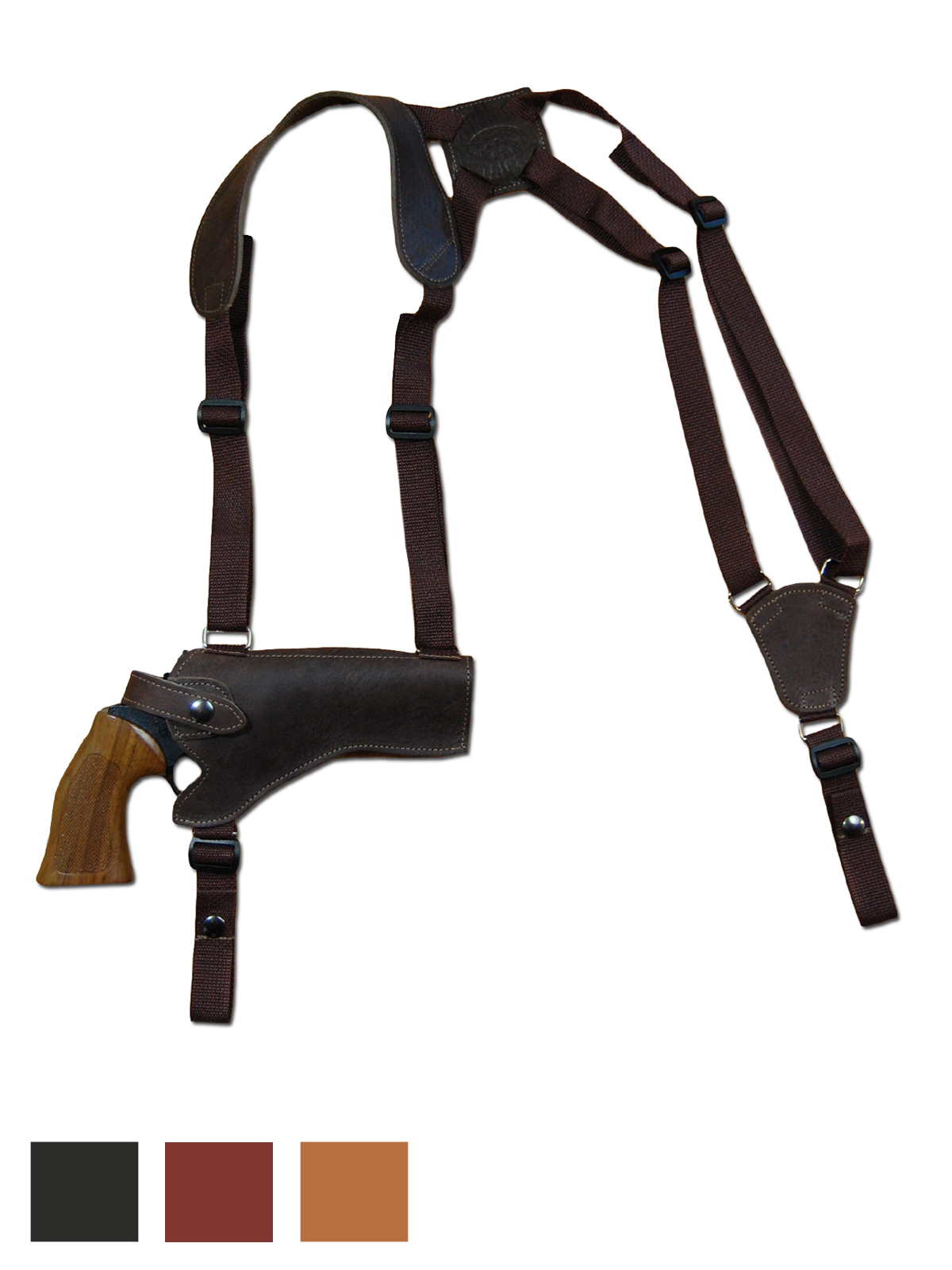 Leather Horizontal Shoulder Holster for 2 Snub Nose Revolvers - Barsony  Holsters